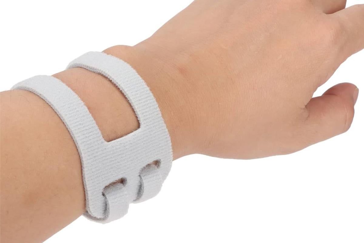 2PCS Ulnar Wrist Support Brace Adjustable for Sports Yoga Fitness - Gray - Image 4