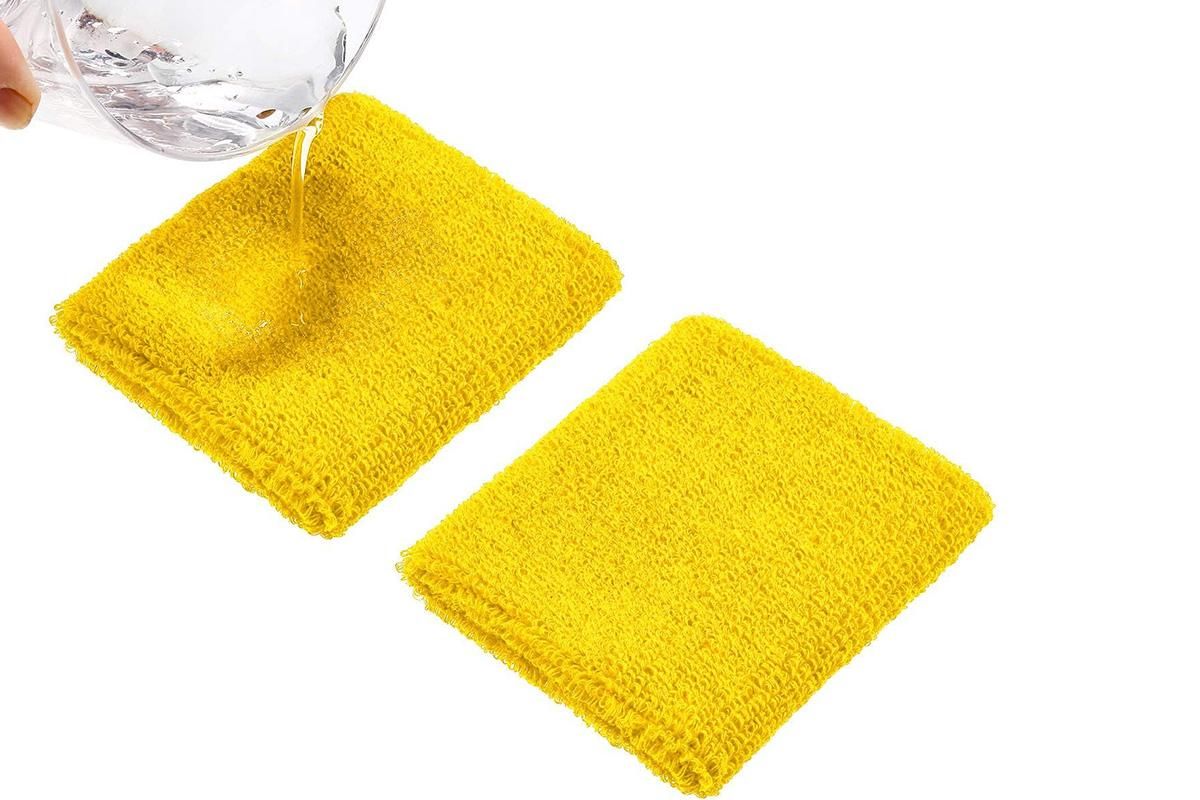 2 Pack Sweatbands Sports Headband for Tennis Badminton Yoga - Yellow - Image 3