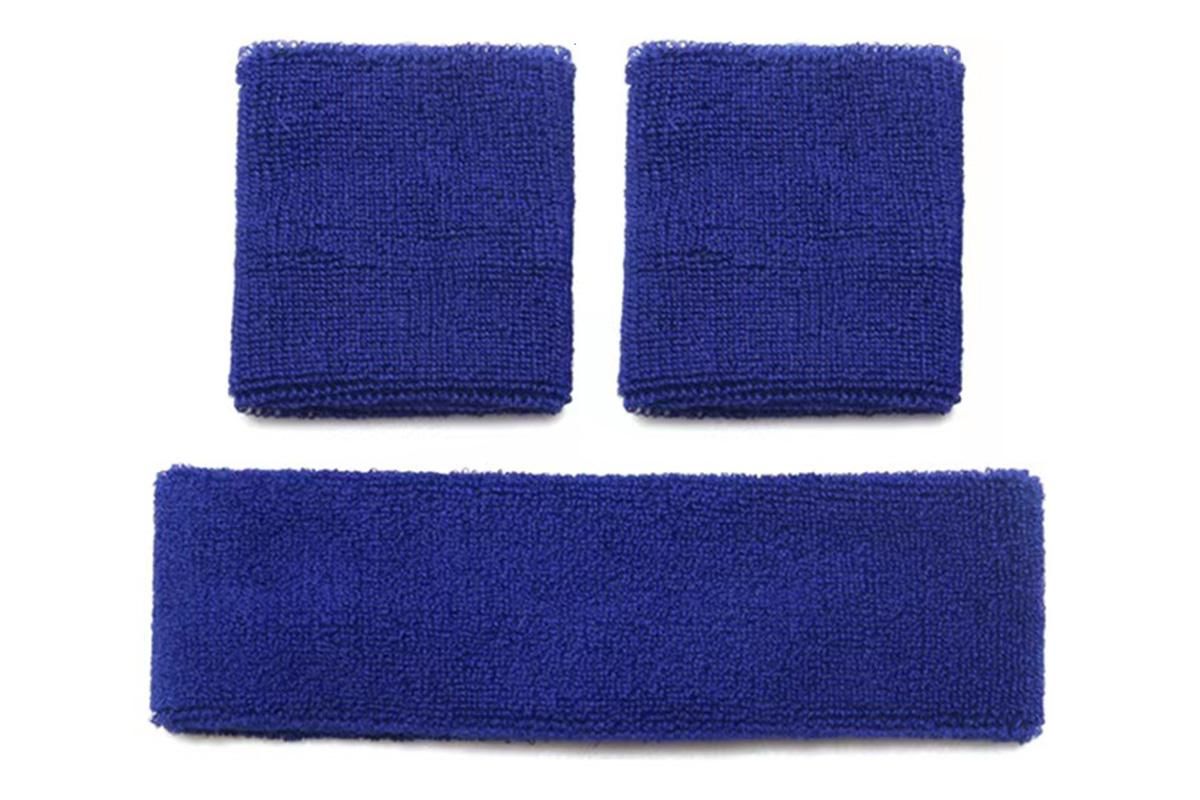 2 Pack Sweatbands Sports Headband for Tennis Badminton Yoga - Dark Blue - Image 4