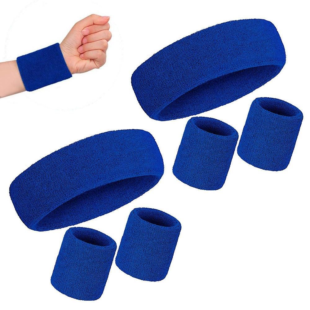 2 Pack Sweatbands Sports Headband for Tennis Badminton Yoga - Dark Blue - Image 7
