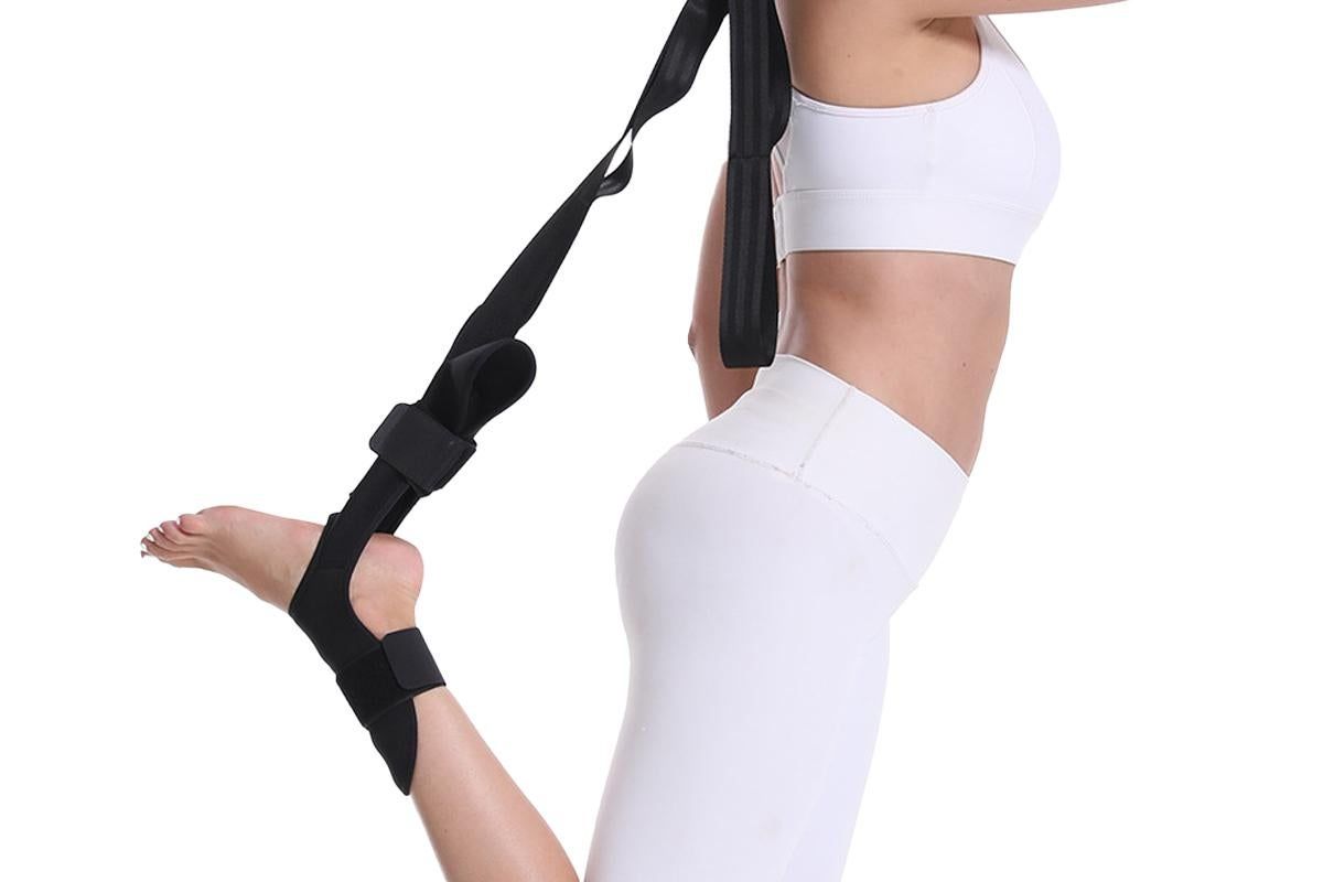 Hamstring Stretcher Stretching Strap Ligament Stretching Belt for Dancing Pilates Yoga Pain Relief -Black - Image 3