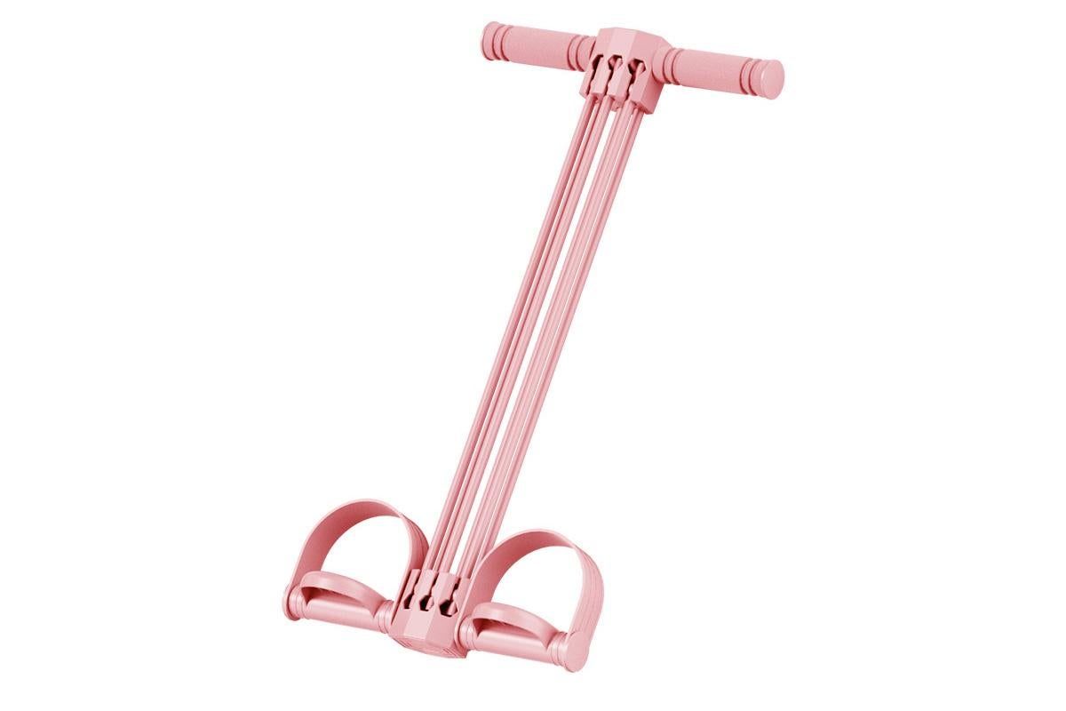 Pedal Resistance Band with Handles Adjustable Detachable Multifunction Pedal Resistance Band for Abs Arms Waist Legs Home Fitness - Pink - Image 5