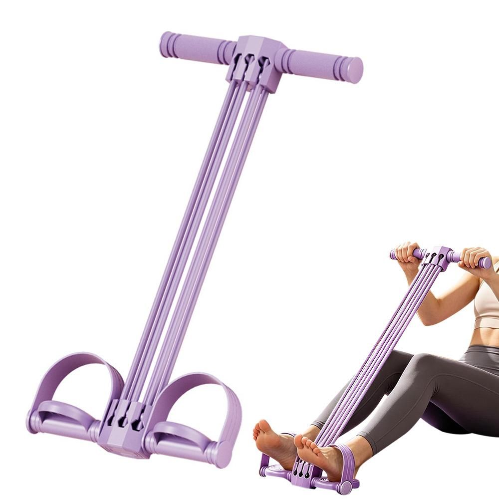 Pedal Resistance Band with Handles Adjustable Detachable Multifunction Pedal Resistance Band for Abs Arms Waist Legs Home Fitness - Purple - Image 8
