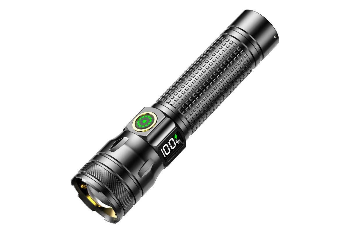 Rechargeable LED Flashlights with Digital Power Display Zoomable High Lumens Bright EDC Flashlight for Outdoor - Image 2