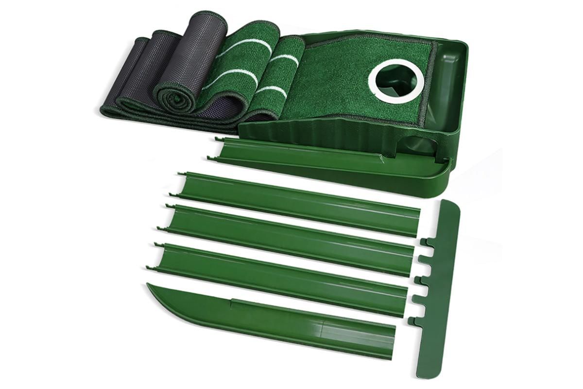 Practice Putting Mat Indoor Putter Trainer Mat 2.6m Auto-Return Golf Training Aid - Image 2