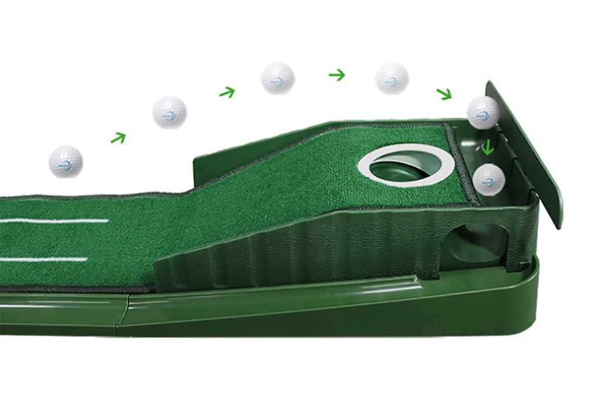 Practice Putting Mat Indoor Putter Trainer Mat 2.6m Auto-Return Golf Training Aid - Image 5