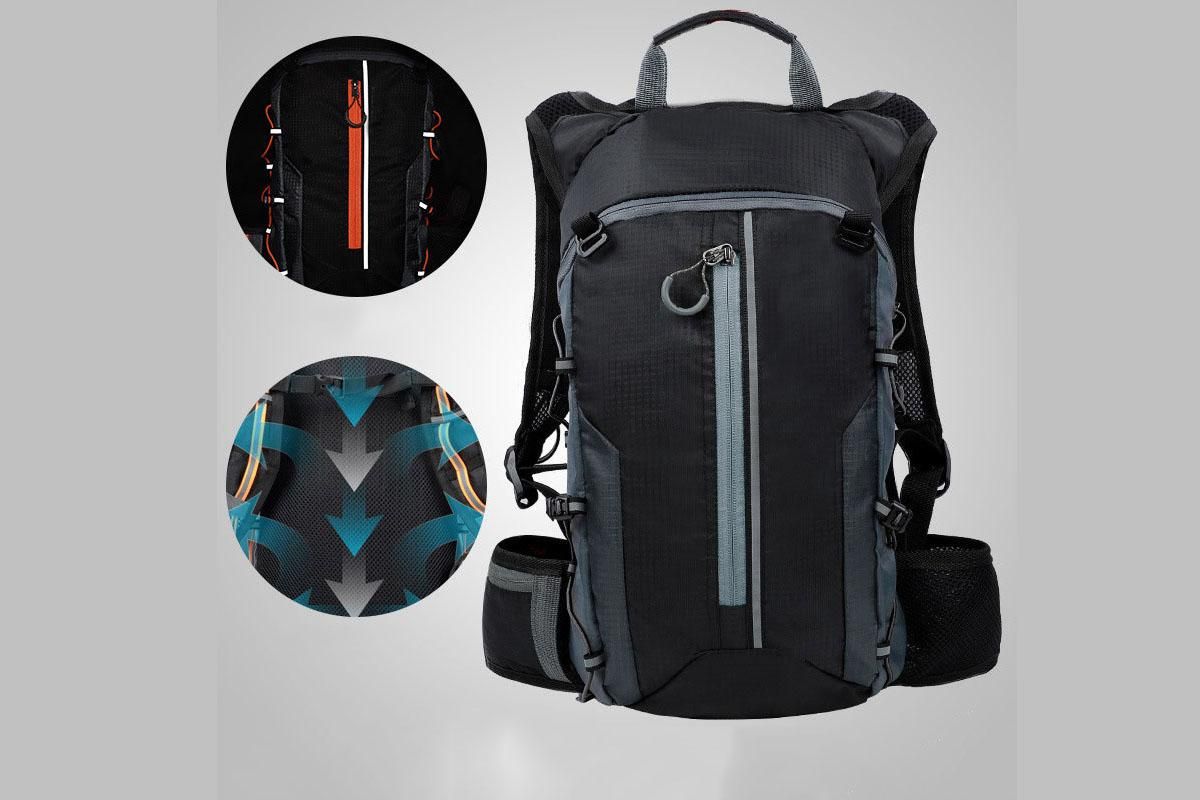 Small Daypack 10L Waterproof Bicycle Bag Backpack Ultralight Bike Water Bag for Women Men - Black - Image 2