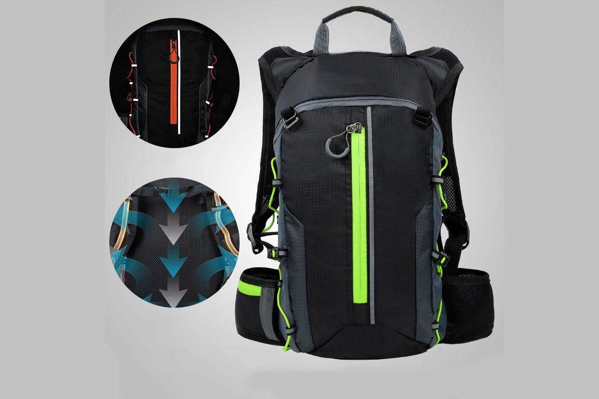 Small Daypack 10L Waterproof Bicycle Bag Backpack Ultralight Bike Water Bag for Women Men - Green - Image 1