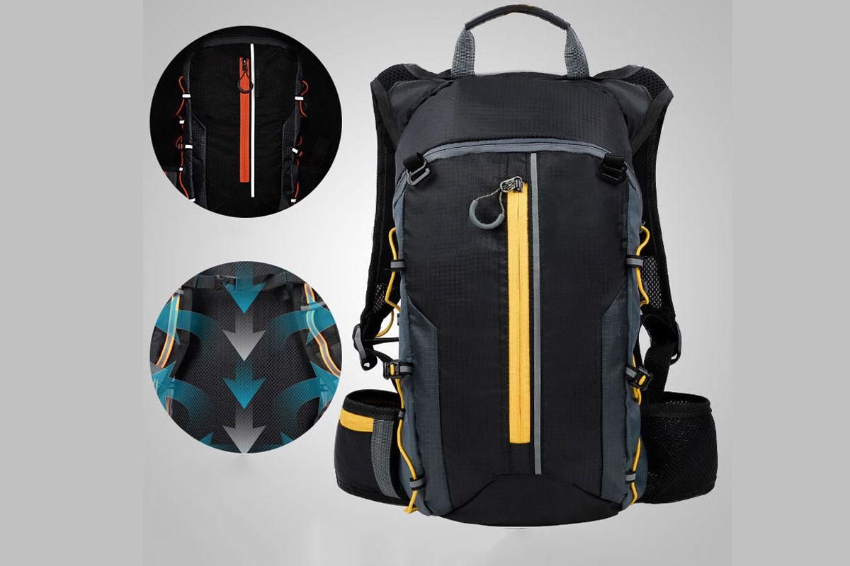 Small Daypack 10L Waterproof Bicycle Bag Backpack Ultralight Bike Water Bag for Women Men - Yellow - Image 1