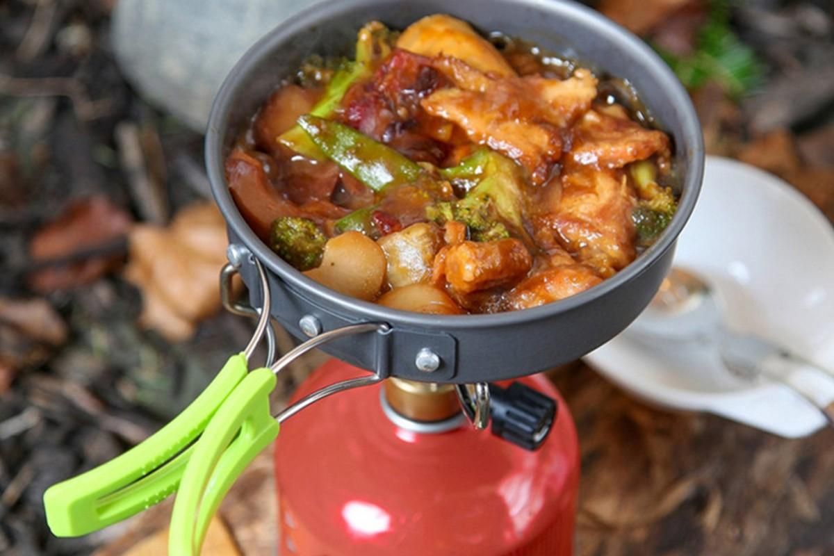 10Pcs Camping Cookware Mess Kit for Outdoor Camping Hiking Picnic -Green - Image 3