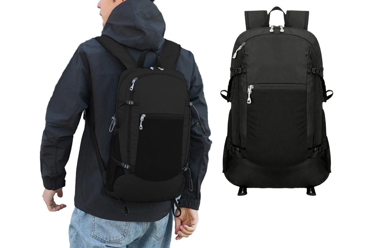 Hiking Backpack Packable Travel Day Pack Lightweight Water Resistant Hiking Daypack for Women Men -Black - Image 1