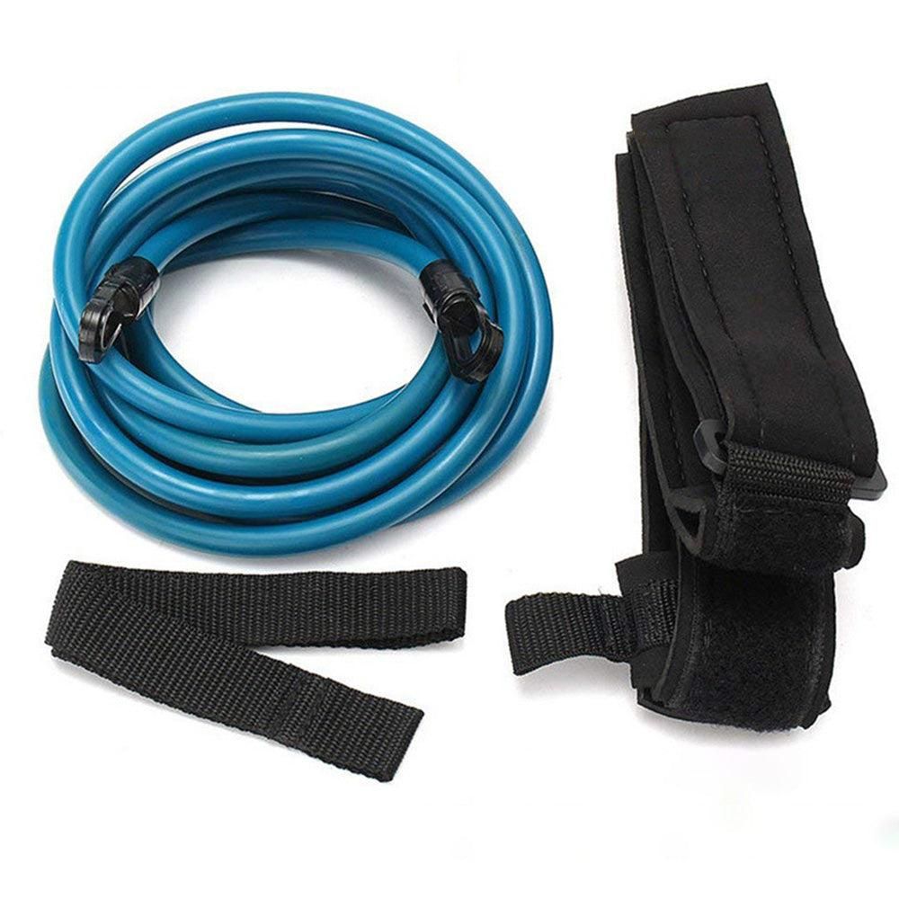 Elastic Swimming Training Band Set Adjustable Pool Swim Training Tether Swim Resistance Band Training Belt Blue - Image 4