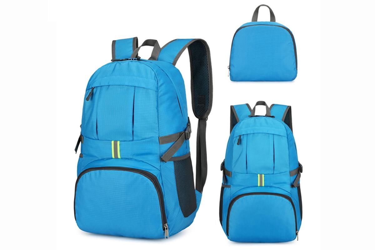 30L Ultra Lightweight Foldable Waterproof Backpack Travel Camping Hiking Outdoor Sports Bag - Blue - Image 3