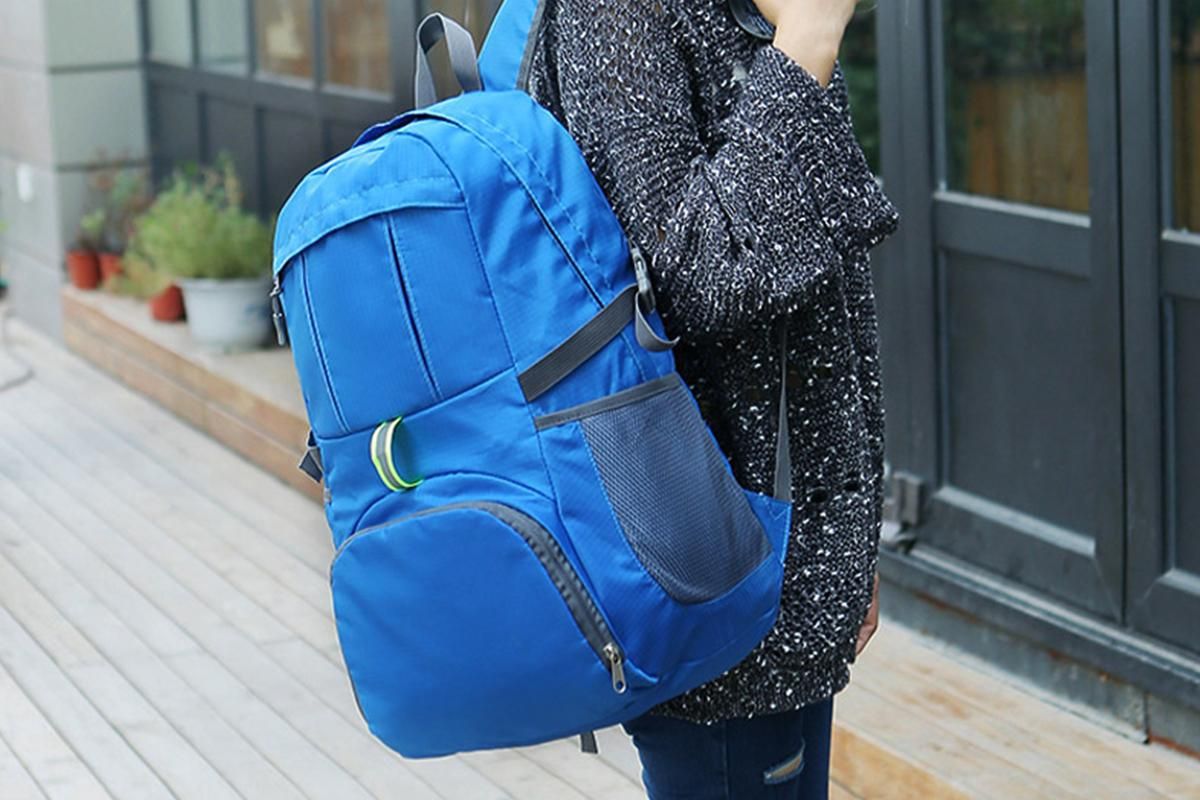 30L Ultra Lightweight Foldable Waterproof Backpack Travel Camping Hiking Outdoor Sports Bag - Blue - Image 4