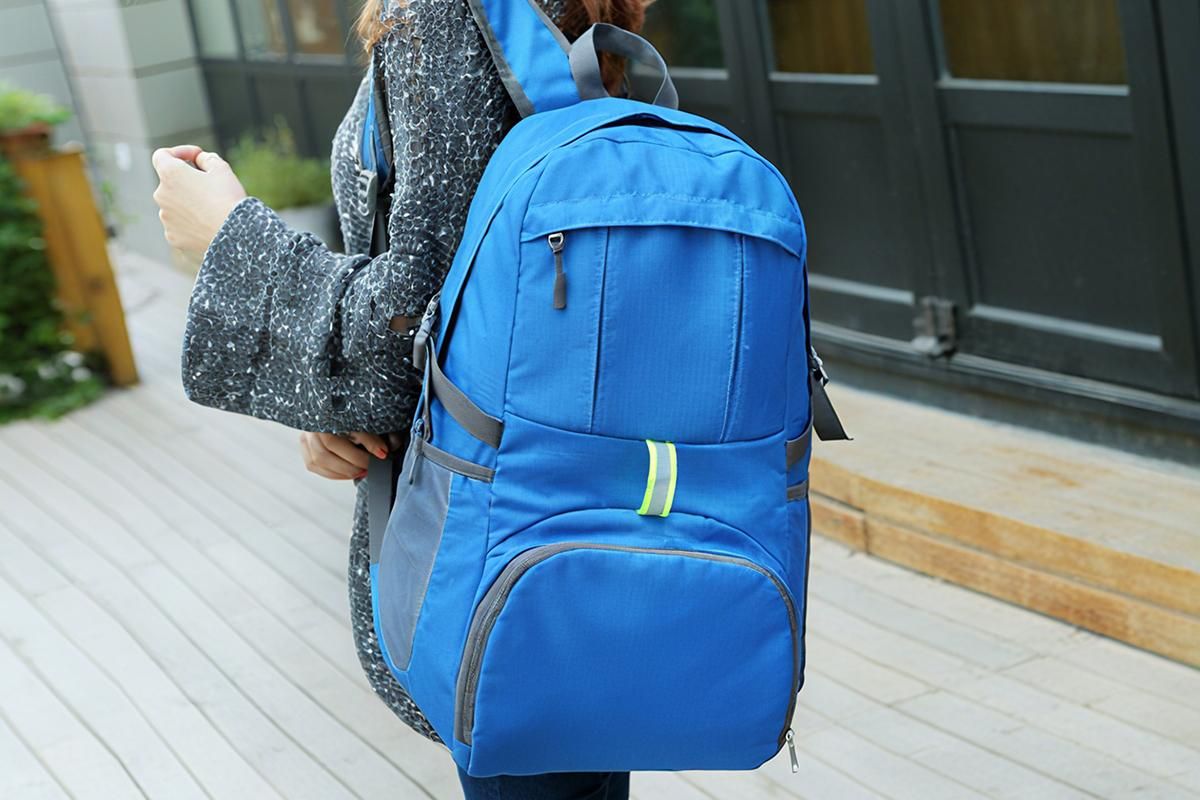 30L Ultra Lightweight Foldable Waterproof Backpack Travel Camping Hiking Outdoor Sports Bag - Blue - Image 7