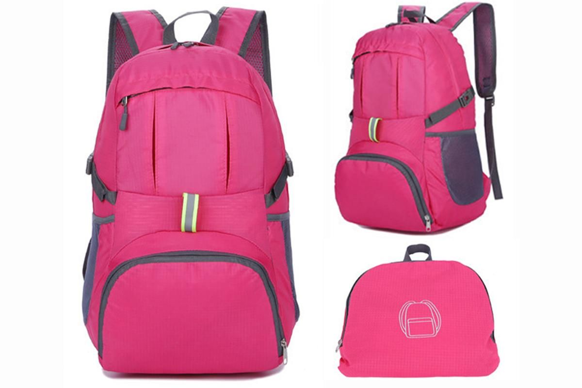 30L Ultra Lightweight Foldable Waterproof Backpack Travel Camping Hiking Outdoor Sports Bag - Purple - Image 5