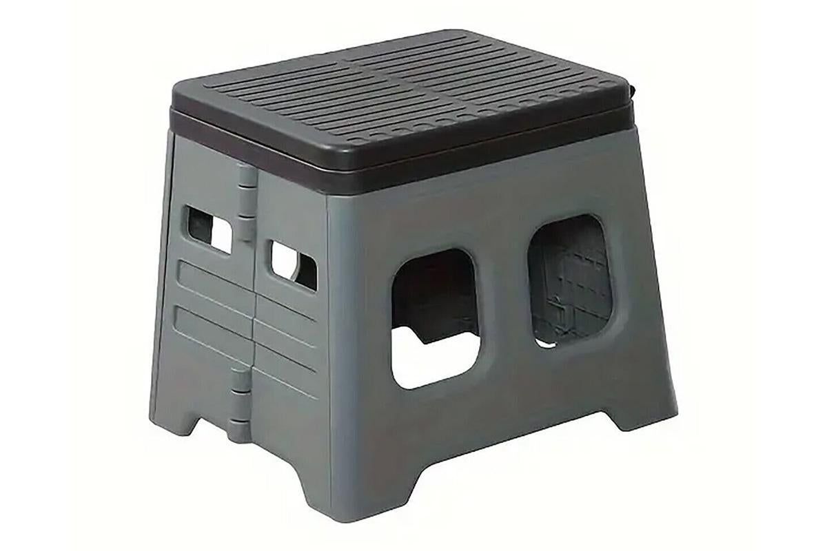 Portable Folding Toilet for Camping & Travel - Grey - Image 3
