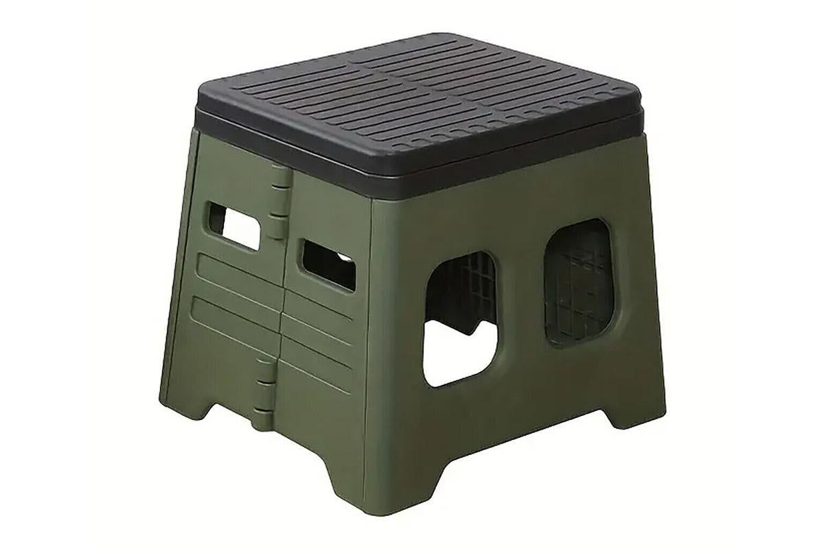 Portable Folding Toilet for Camping & Travel - Green - Image 2