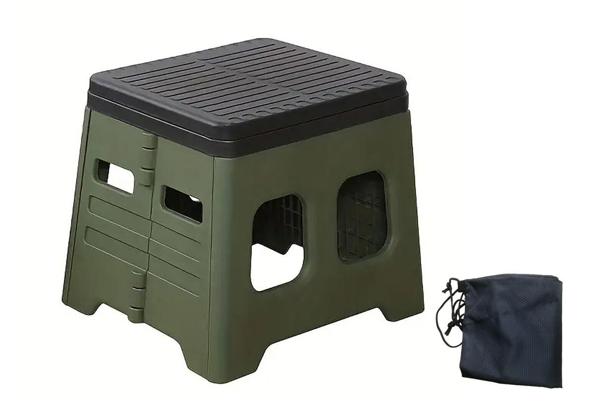 Portable Folding Toilet for Camping & Travel - Green - Image 4