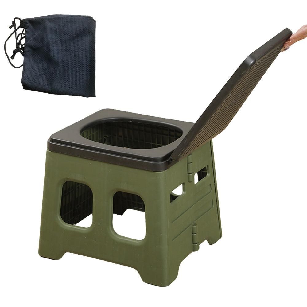 Portable Folding Toilet for Camping & Travel - Green - Image 6