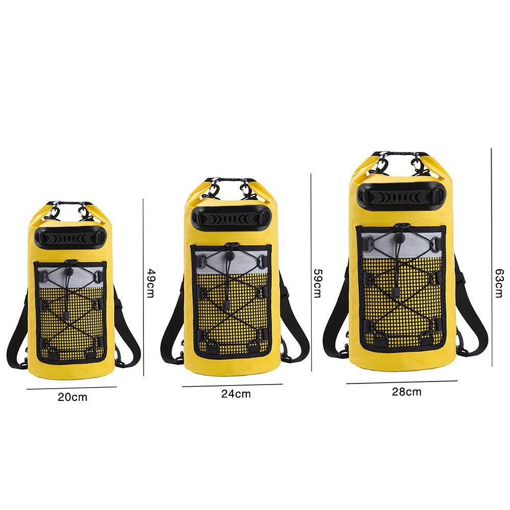 Roll-Top Backpack Dry Bag with Handle for Fishing Boating and Camping Yellow - M - Image 3