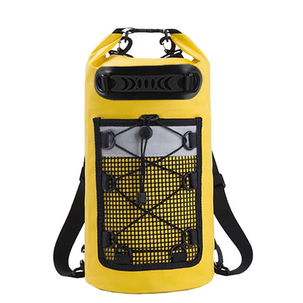 Roll-Top Backpack Dry Bag with Handle for Fishing Boating and Camping Yellow - M - Image 5