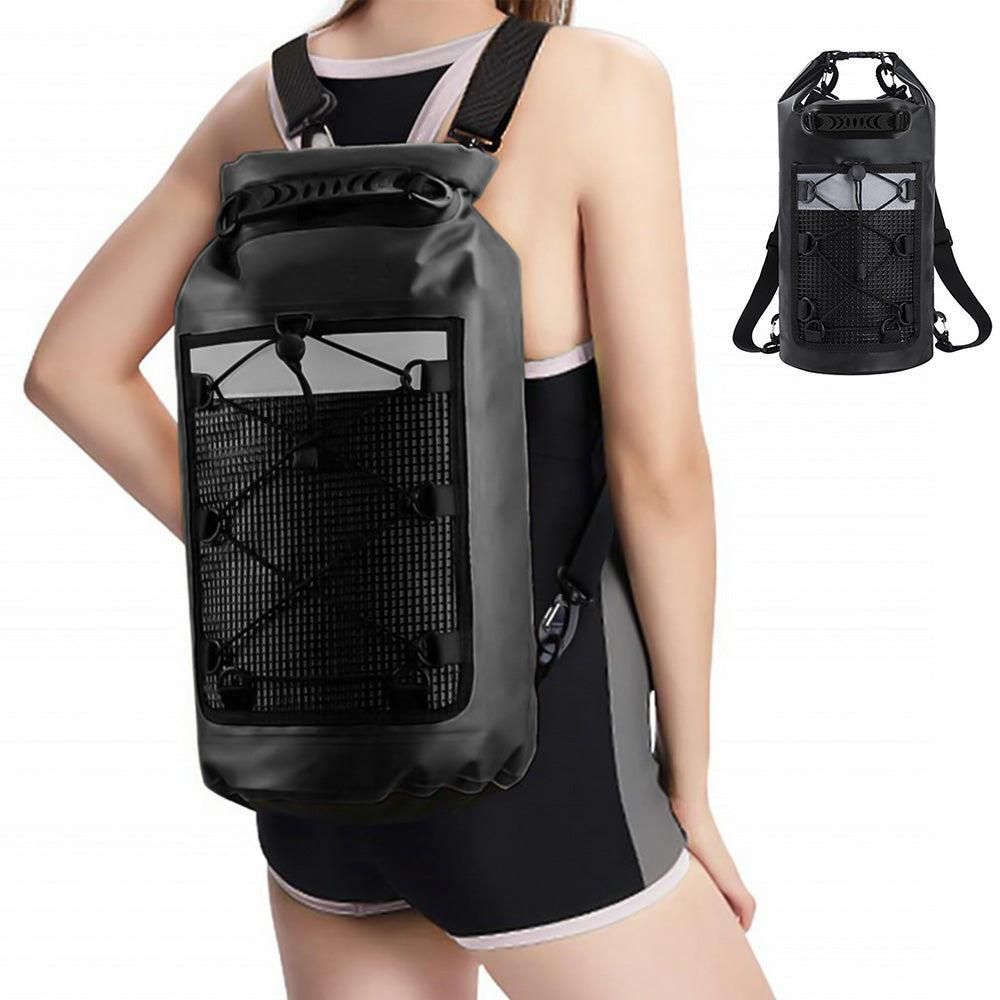Roll-Top Backpack Dry Bag with Handle for Fishing Boating and Camping Green - S - Image 7