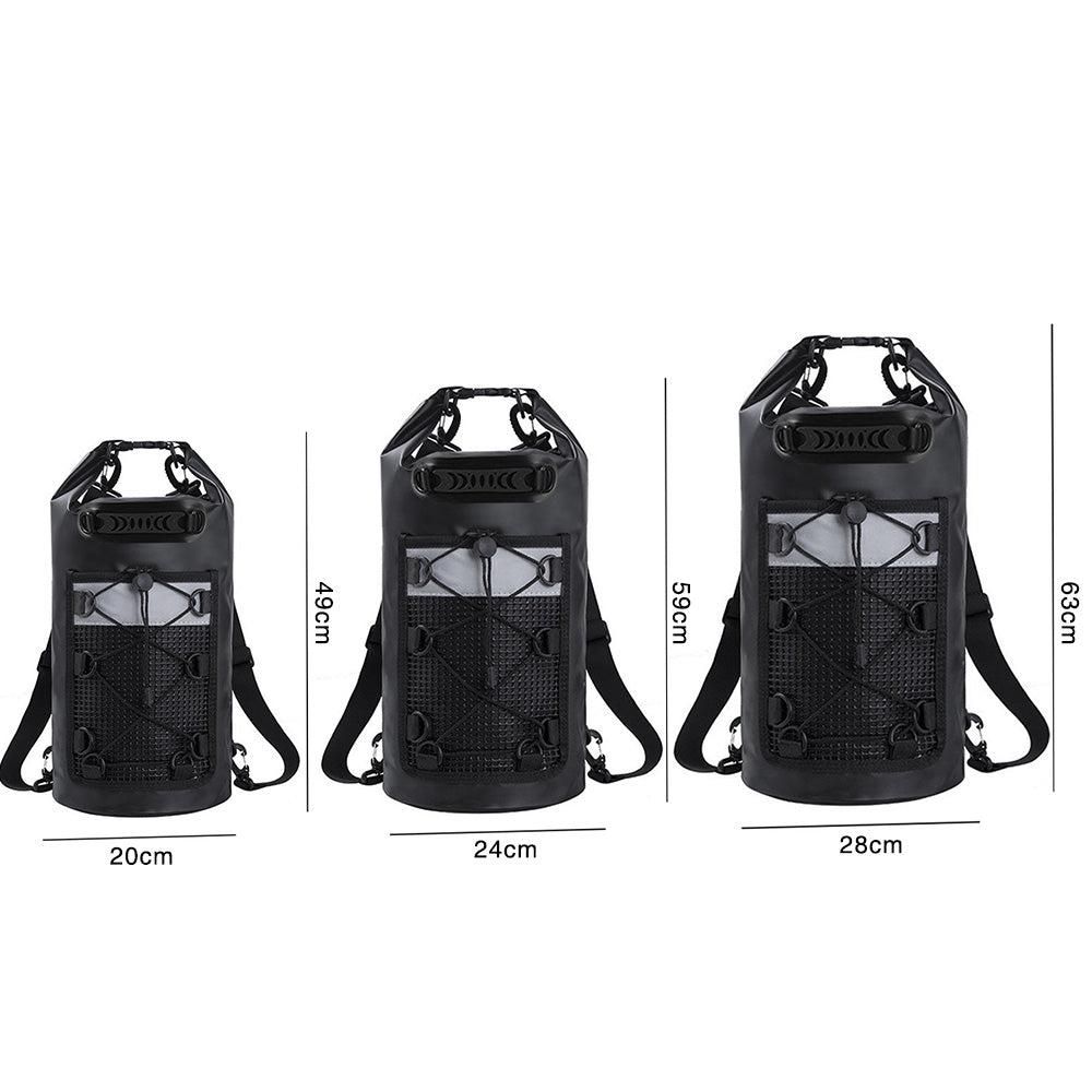 Roll-Top Backpack Dry Bag with Handle for Fishing Boating and Camping Black - S - Image 2