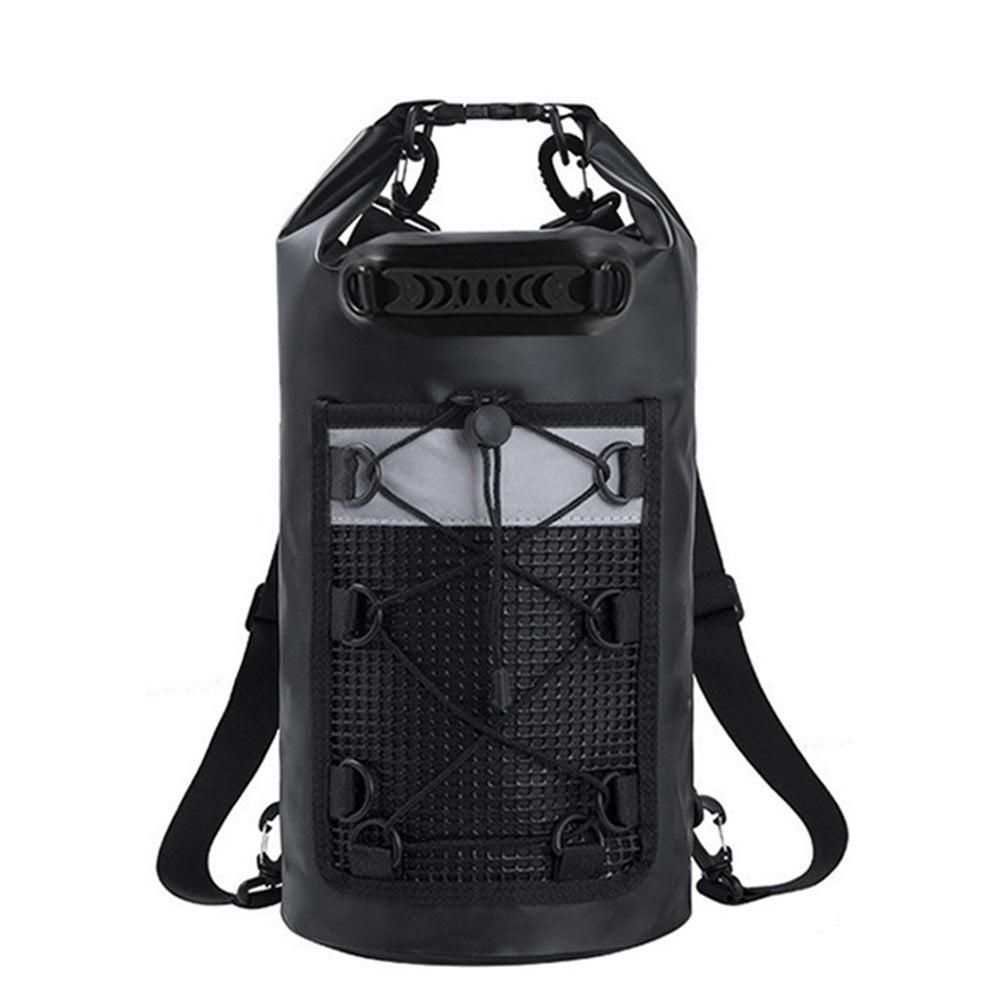 Roll-Top Backpack Dry Bag with Handle for Fishing Boating and Camping Black - M - Image 3
