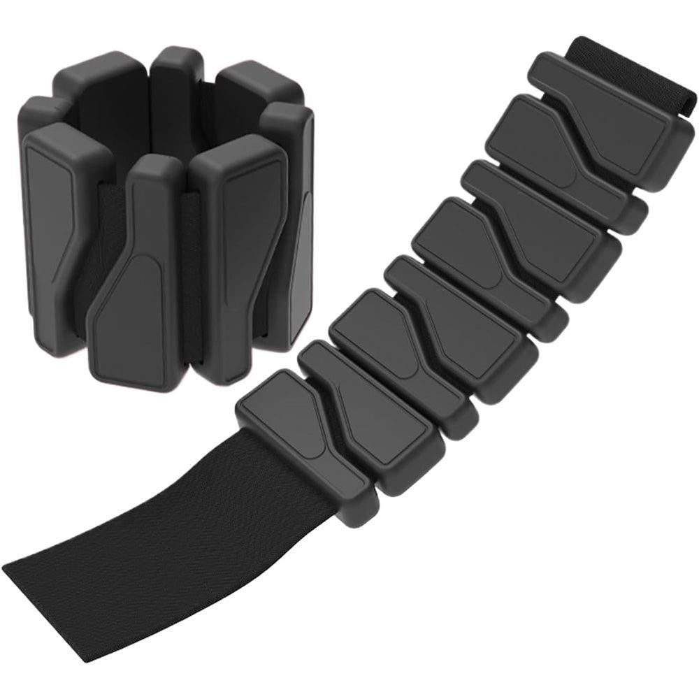 Weighted Silicone Wrist Bands Adjustable for Exercise Fitness & Strength Black - Image 3