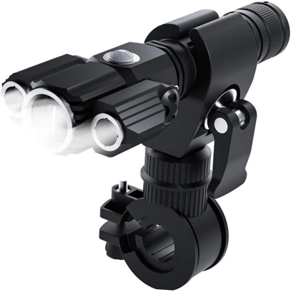 3-Head USB Rechargeable Headlight With Bracket for Night Cycling - Image 1