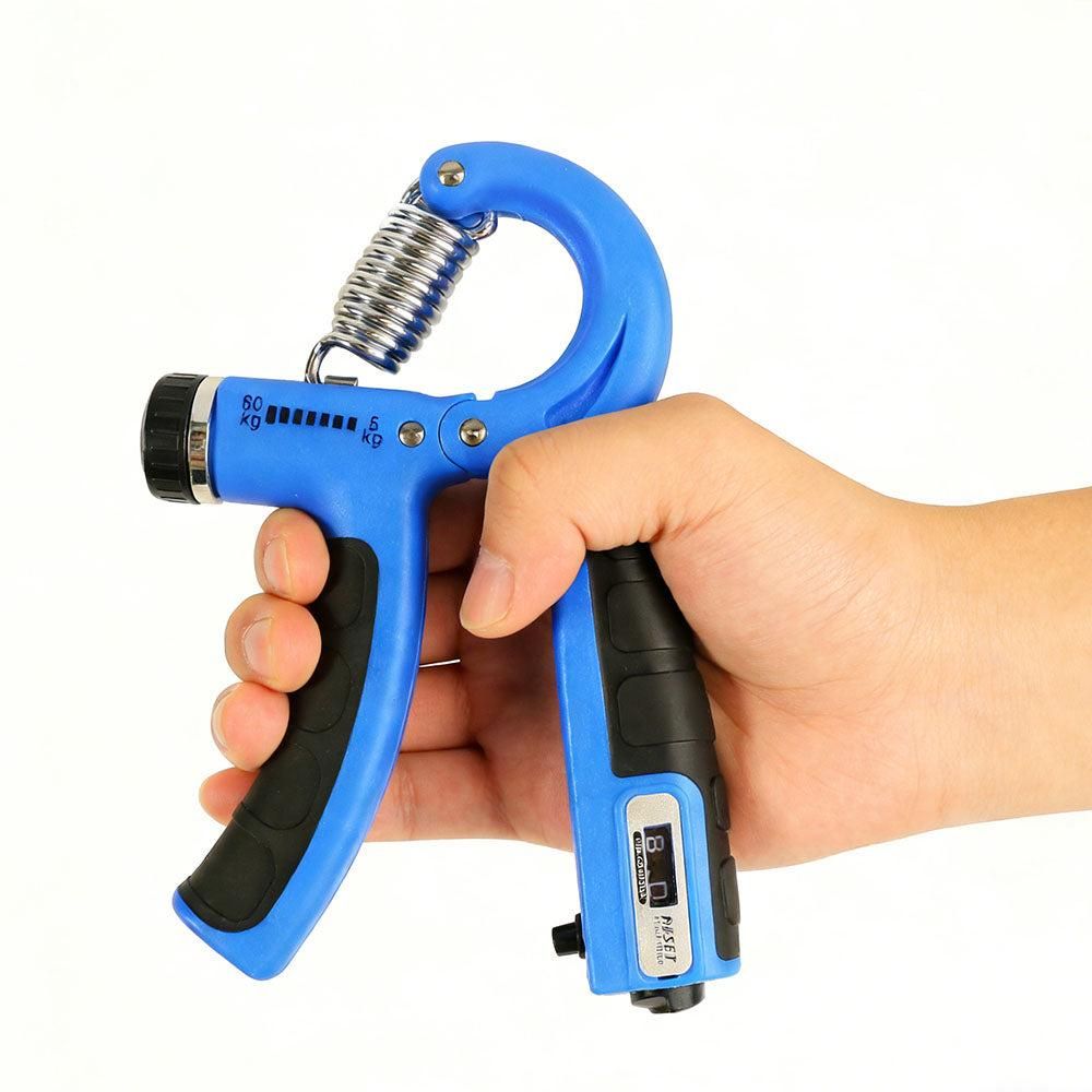 2PCS Adjustable Hand Grip Strengthener with Built-In Counter for Finger and Forearm Training Blue - Image 2