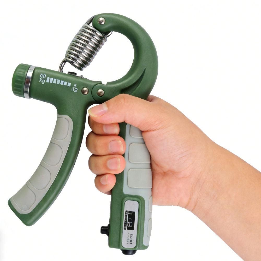2PCS Adjustable Hand Grip Strengthener with Built-In Counter for Finger and Forearm Training Green - Image 2