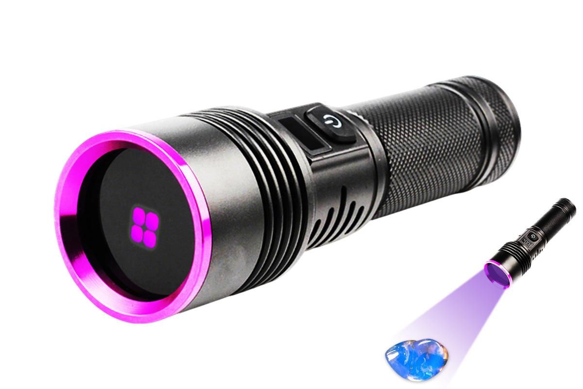 365nm Black Light UV Flashlight With LCD Display Rechargeable Torch Lamp - Image 1