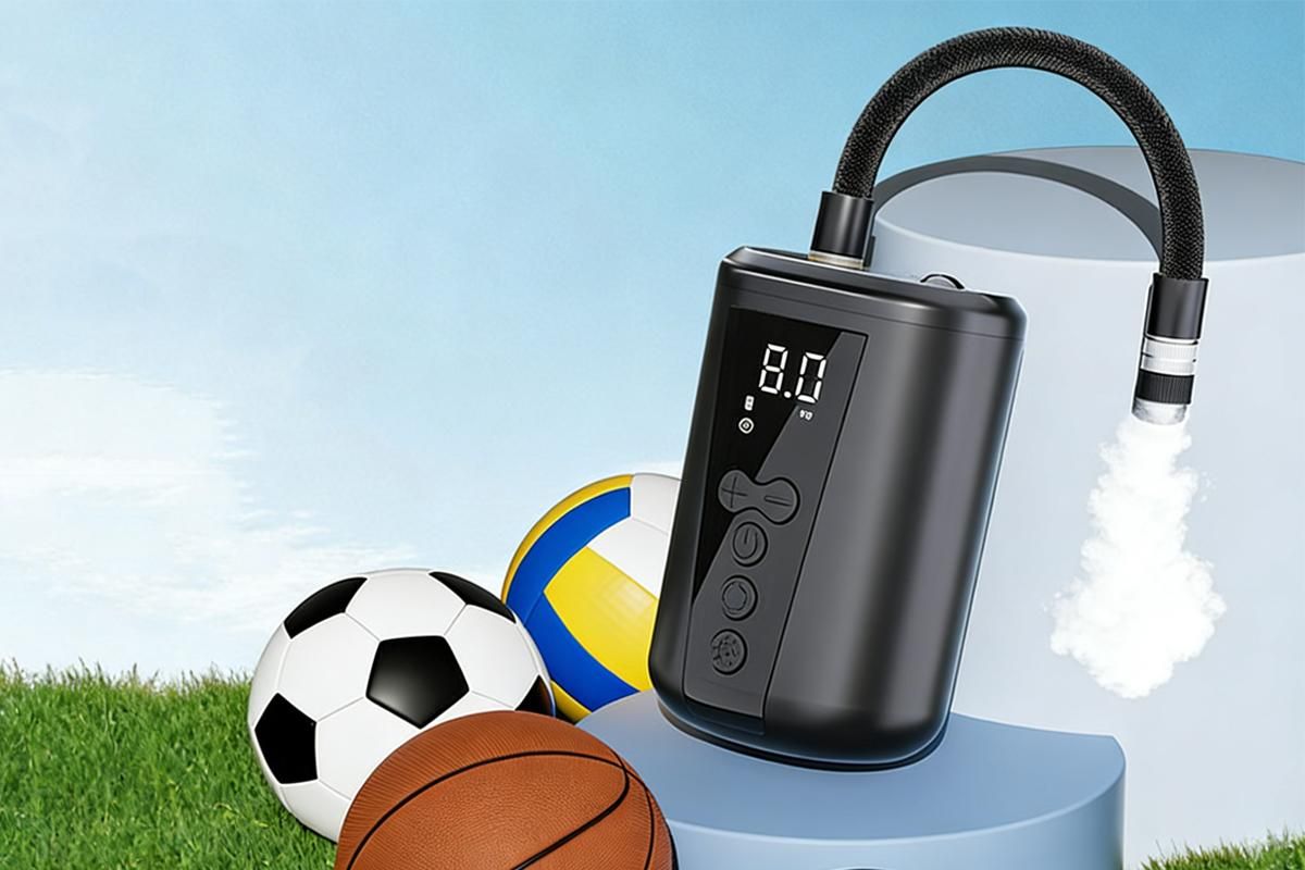 Electric Ball Pump with LCD Display Preset Pressure for Basketball Soccer - Image 2