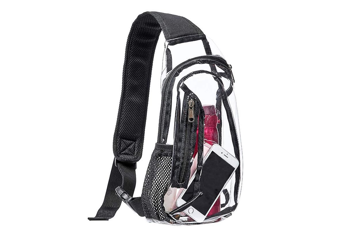 Clear Sling Bag PVC Crossbody Bag for Stadium Events Concerts and Hiking - Image 1