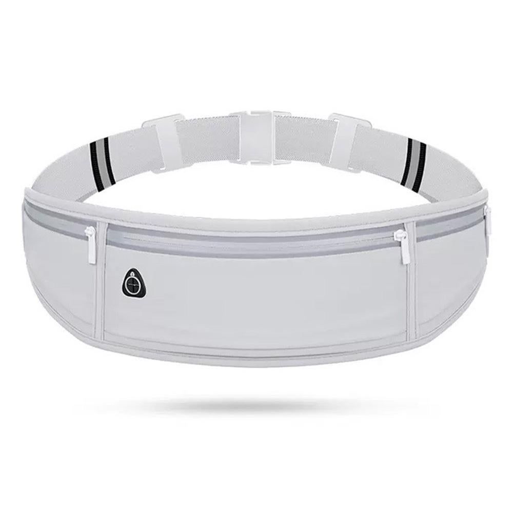 Running Belt Ultra Light Bounce Free Waist Pouch Bag Fitness Workout Belt Sport Waist Pack Exercise Waist Bag - Light Gray - Image 4