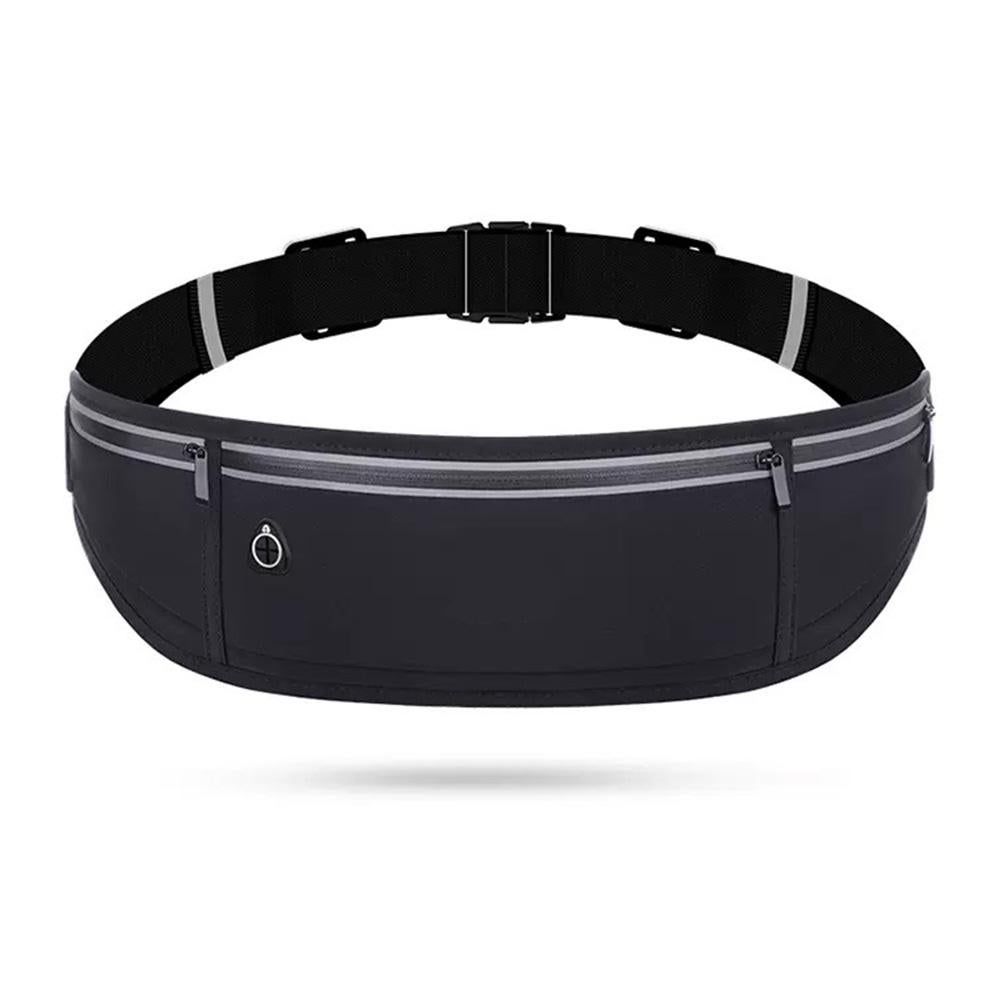 Running Belt Ultra Light Bounce Free Waist Pouch Bag Fitness Workout Belt Sport Waist Pack Exercise Waist Bag - Black - Image 1