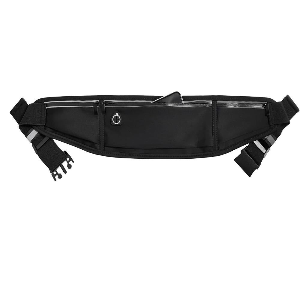 Running Belt Ultra Light Bounce Free Waist Pouch Bag Fitness Workout Belt Sport Waist Pack Exercise Waist Bag - Black - Image 4