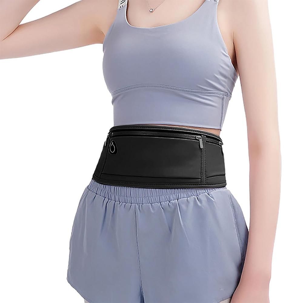 Running Belt Ultra Light Bounce Free Waist Pouch Bag Fitness Workout Belt Sport Waist Pack Exercise Waist Bag - Black - Image 5
