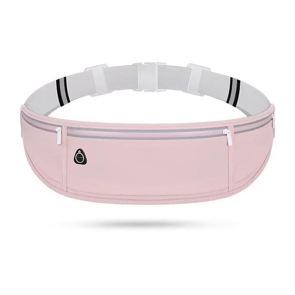 Running Belt Ultra Light Bounce Free Waist Pouch Bag Fitness Workout Belt Sport Waist Pack Exercise Waist Bag - Pink - Image 1