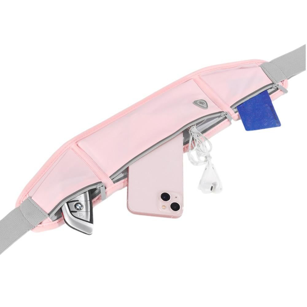 Running Belt Ultra Light Bounce Free Waist Pouch Bag Fitness Workout Belt Sport Waist Pack Exercise Waist Bag - Pink - Image 4