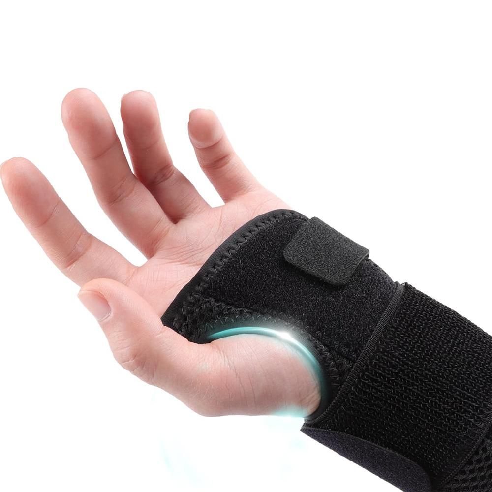 1Pair Carpal Tunnel Wrist Brace Carpal Tunnel Splint Arthritis Pain and Support For Sprained Relief Night Work - Black & S - Image 2