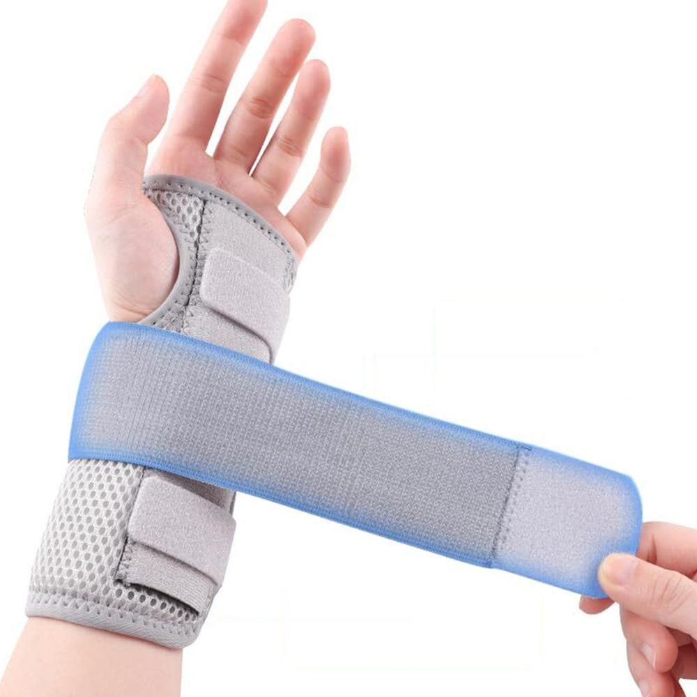 1Pair Carpal Tunnel Wrist Brace Carpal Tunnel Splint Arthritis Pain and Support For Sprained Relief Night Work - Gray & L - Image 3