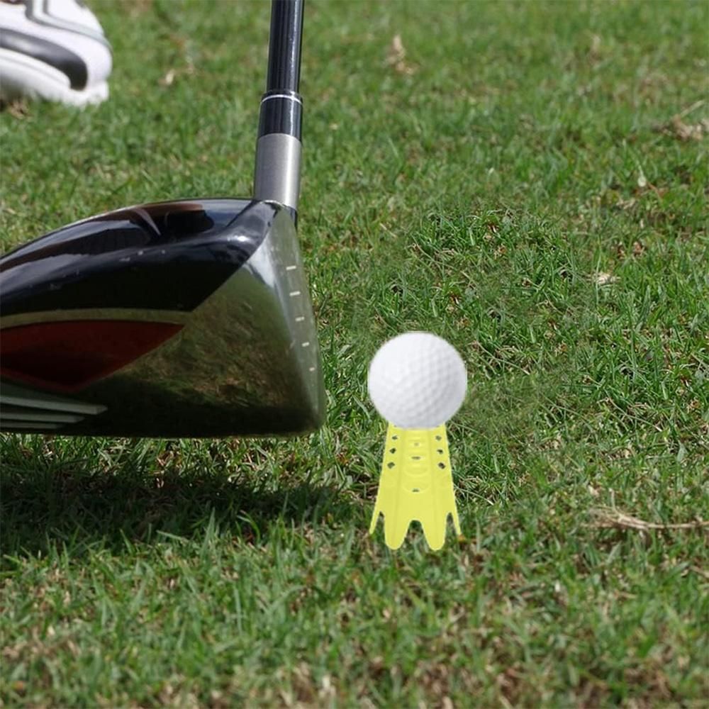 Plastic Golf Tees Golf Simulator Tees for Home Outdoor Indoor Golf Tees Simulator Practice Training - Yellow - Image 3