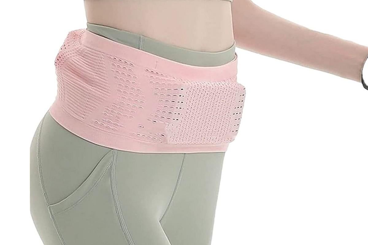 Invisible Running Waist Bag Belt Slim Running Belt Exercise Waist Belt Runner Belt for Running Walking Cycling Camping Gym -Pink / M - Image 4