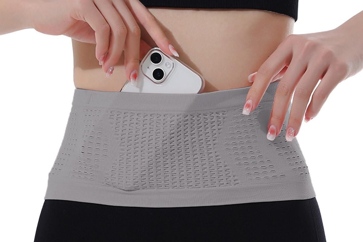Invisible Running Waist Bag Belt Slim Running Belt Exercise Waist Belt Runner Belt for Running Walking Cycling Camping Gym -Gray / M - Image 2