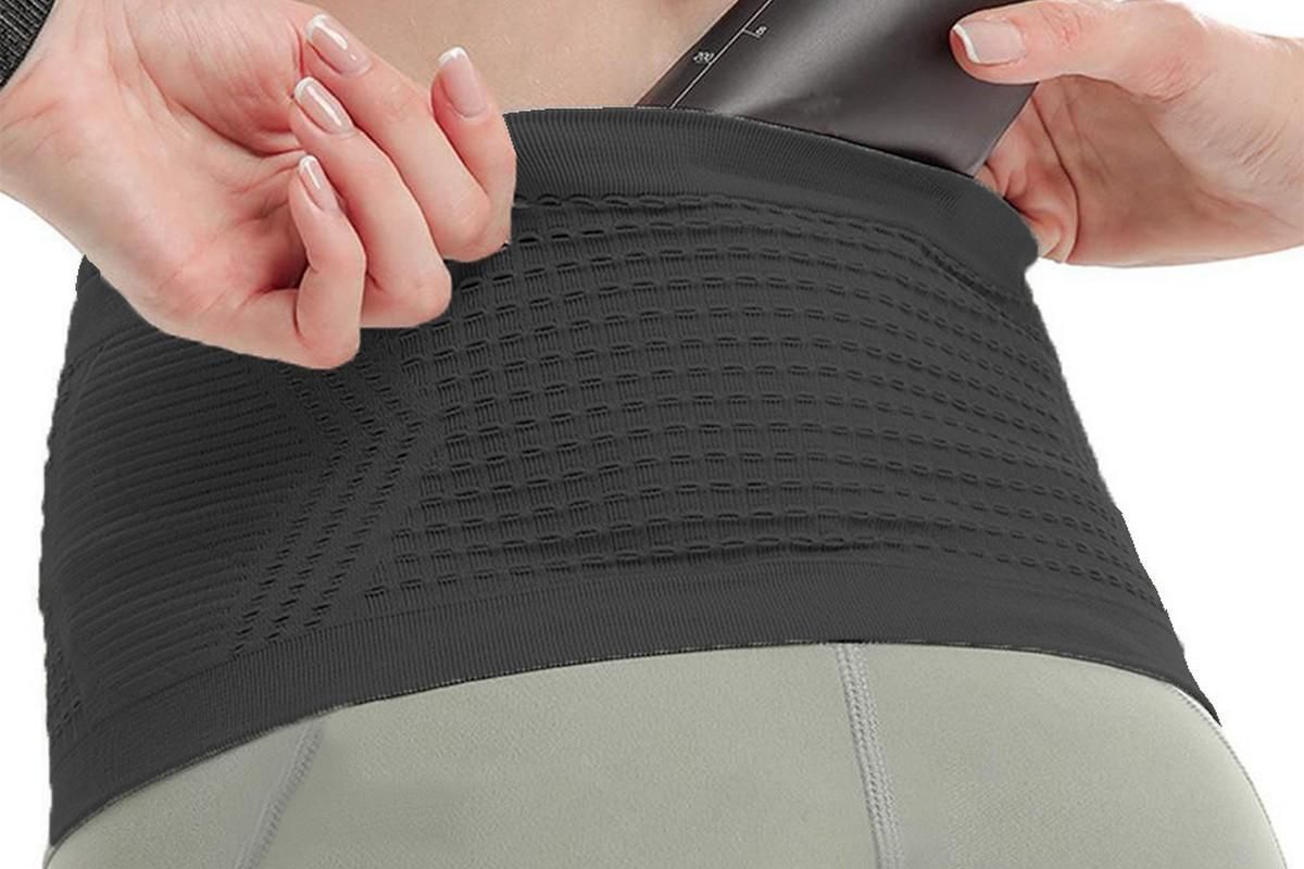 Invisible Running Waist Bag Belt Slim Running Belt Exercise Waist Belt Runner Belt for Running Walking Cycling Camping Gym -Black / M - Image 4