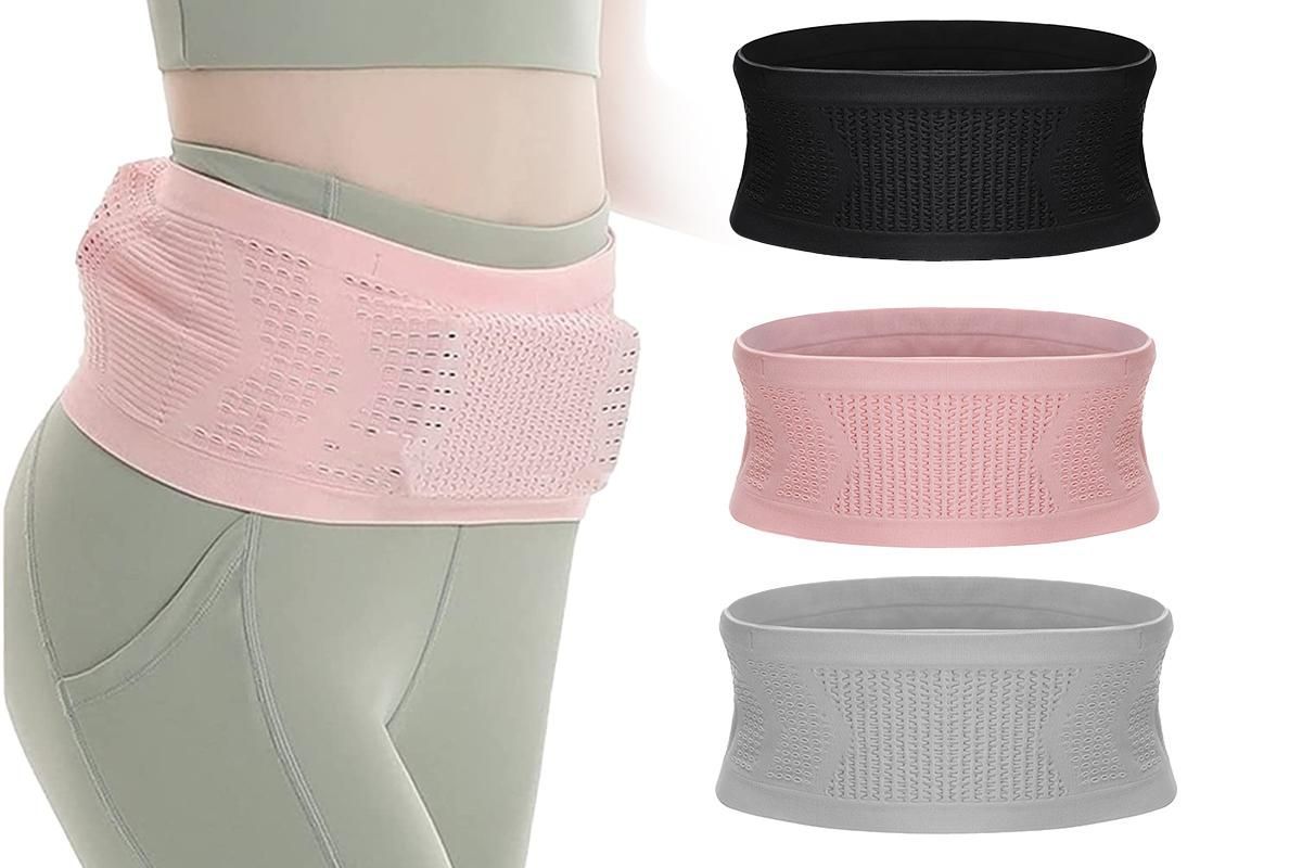 Invisible Running Waist Bag Belt Slim Running Belt Exercise Waist Belt Runner Belt for Running Walking Cycling Camping Gym -Black / L - Image 5