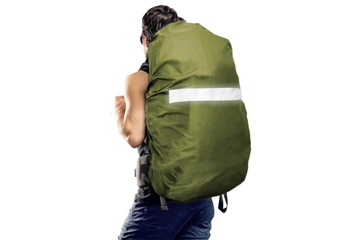 High-Visibility Backpack Rain Cover with Reflective Strip Water-Resistant Outdoor Night Travel Bag Cover -Orange / M - Image 6